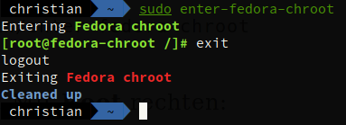 Chroot-KISS Fedora Minimal